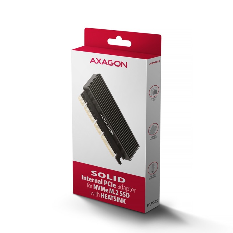 PCEM2-XS Adapter wewnętrzny PCIe x16, M.2 NVMe, chłodnica | PartsPC.pl