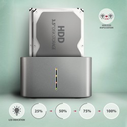 ADSA-DC Stacja dokująca USB 3.2 Gen 1 - 2x SATA 6G 2.5"/3.5"… | PartsPC.pl