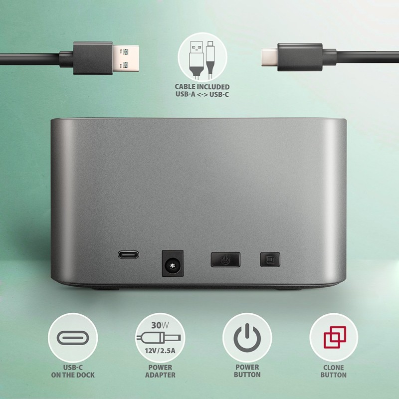 ADSA-DC Stacja dokująca USB 3.2 Gen 1 - 2x SATA 6G 2.5"/3.5"… | PartsPC.pl