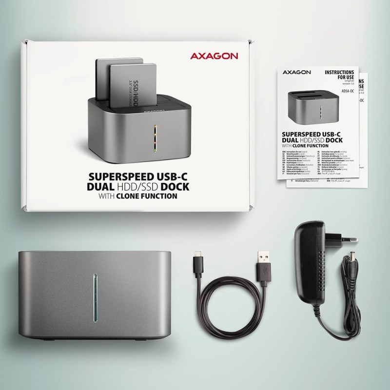 ADSA-DC Stacja dokująca USB 3.2 Gen 1 - 2x SATA 6G 2.5"/3.5"… | PartsPC.pl
