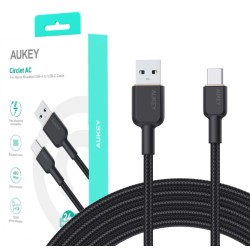 CB-NAC1 Black nylonowy kabel USB C - USB A | 1m | 3A | 60W P… | PartsPC.pl