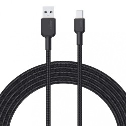 CB-NAC1 Black nylonowy kabel USB C - USB A | 1m | 3A | 60W P… | PartsPC.pl