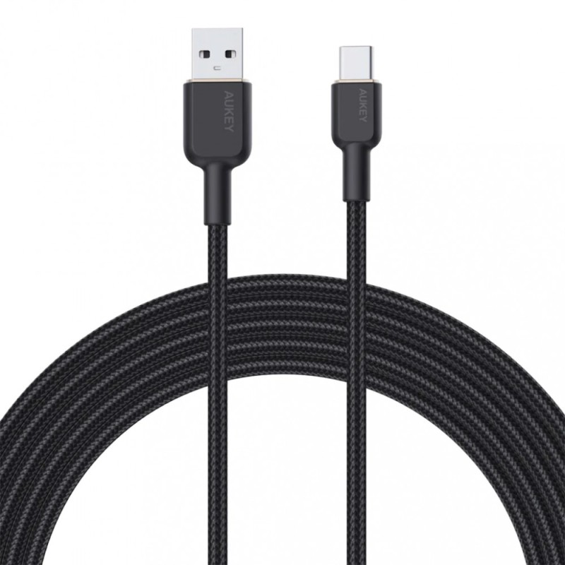 CB-NAC1 Black nylonowy kabel USB C - USB A | 1m | 3A | 60W P… | PartsPC.pl