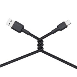CB-NAC1 Black nylonowy kabel USB C - USB A | 1m | 3A | 60W P… | PartsPC.pl
