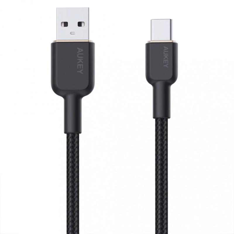 CB-NAC1 Black nylonowy kabel USB C - USB A | 1m | 3A | 60W P… | PartsPC.pl