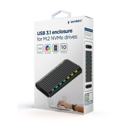 Obudowa dysku M.2 NVME Aluminiowa LED USB 3.1 | PartsPC.pl