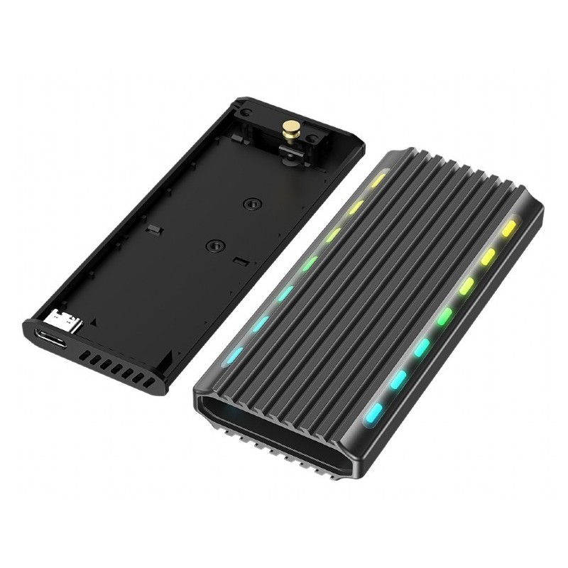 Obudowa dysku M.2 NVME Aluminiowa LED USB 3.1 | PartsPC.pl