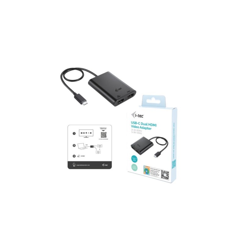 Adapter video USB-C Dual 4K/60Hz (single 8K/30Hz) HDMI | PartsPC.pl