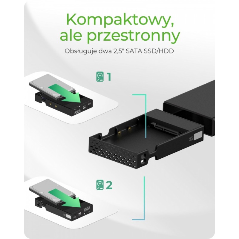 Obudowa IB-RD2253-C31 zew. Raid dla 2,5 SATA HDD na USB 3.2 … | PartsPC.pl