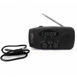 Radio słoneczne AM/FM z ręczną korbką i latarką LED | PartsPC.pl