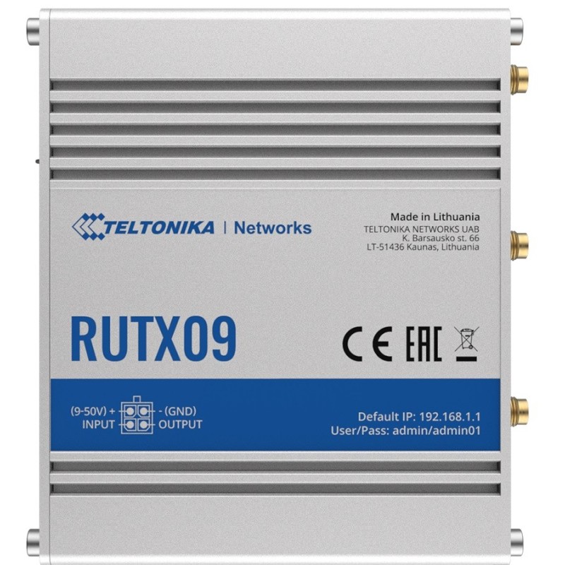 router LTE RUTX09 (Cat 6), 4xGbE, GNSS, Ethernet | PartsPC.pl