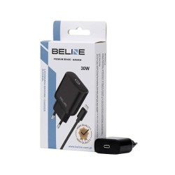 Ładowarka sieciowa 30W GaN USB-C + kabel lightning, czarna | PartsPC.pl