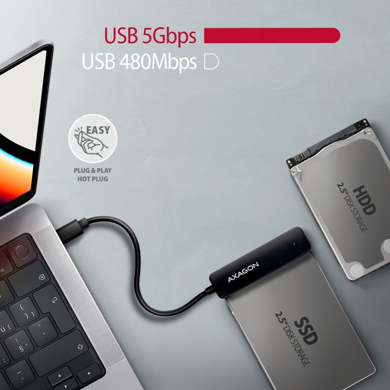 ADSA-FP2C Adapter USB-C 5Gbps SATA 6G 2.5" HDD/SSD FASTPort2 | PartsPC.pl