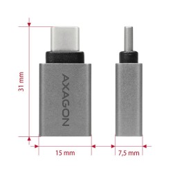 RUCM-AFA Redukcja, USB 3.1 Type-C męska -> Type-A żeńska ALU | PartsPC.pl