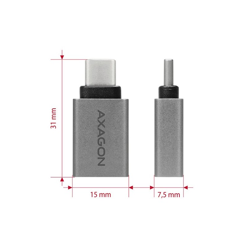 RUCM-AFA Redukcja, USB 3.1 Type-C męska -> Type-A żeńska ALU | PartsPC.pl