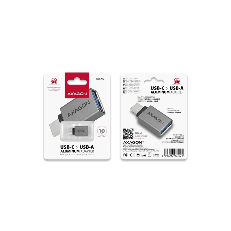 RUCM-AFA Redukcja, USB 3.1 Type-C męska -> Type-A żeńska ALU | PartsPC.pl