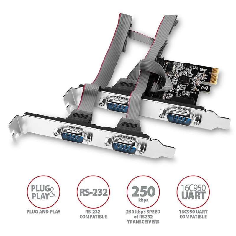PCEA-S4N Kontroler PCIe 4x port szeregowy RS232 250 kbps, w … | PartsPC.pl