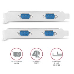 PCEA-S4N Kontroler PCIe 4x port szeregowy RS232 250 kbps, w … | PartsPC.pl