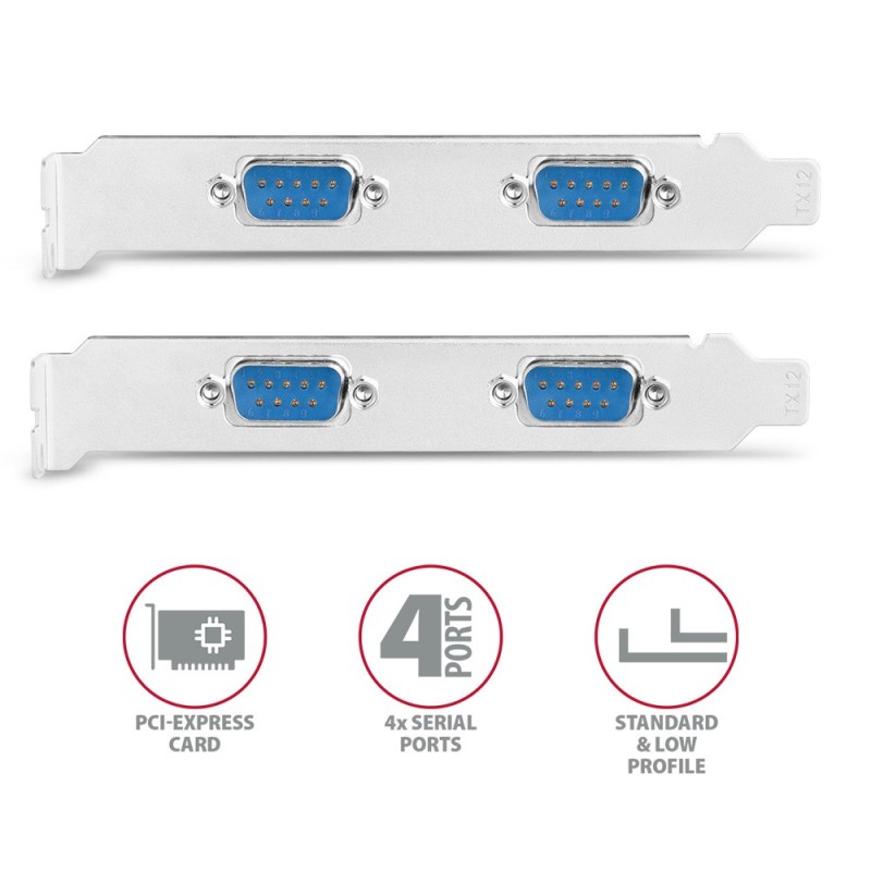 PCEA-S4N Kontroler PCIe 4x port szeregowy RS232 250 kbps, w … | PartsPC.pl