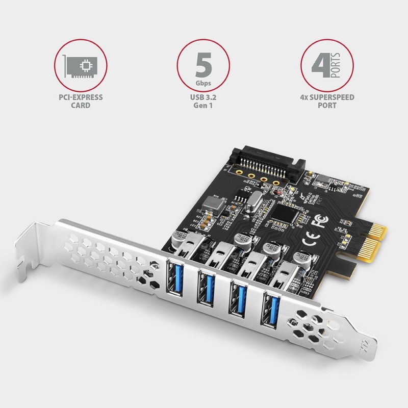 PCEU-43RS Kontroler PCIe 4x port USB 3.2 GEN 1, UASP, chipse… | PartsPC.pl