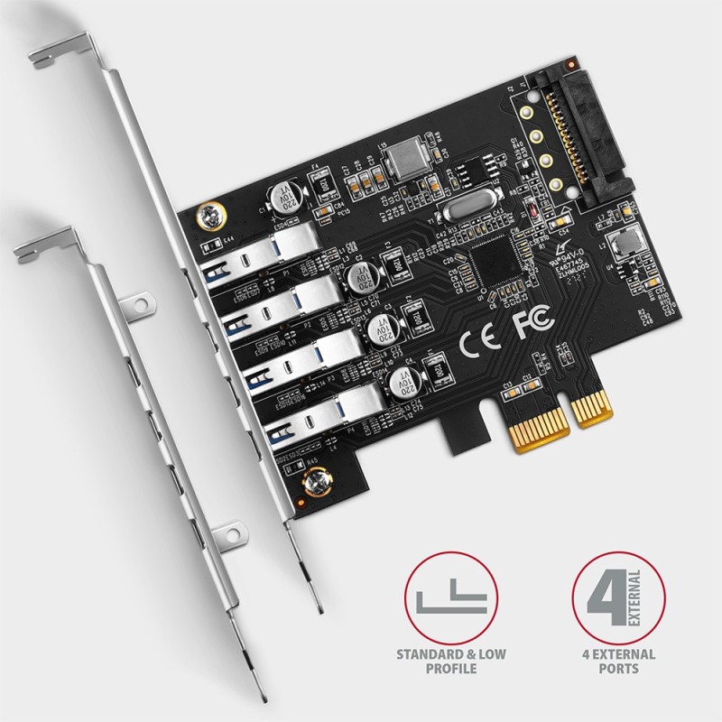 PCEU-43RS Kontroler PCIe 4x port USB 3.2 GEN 1, UASP, chipse… | PartsPC.pl
