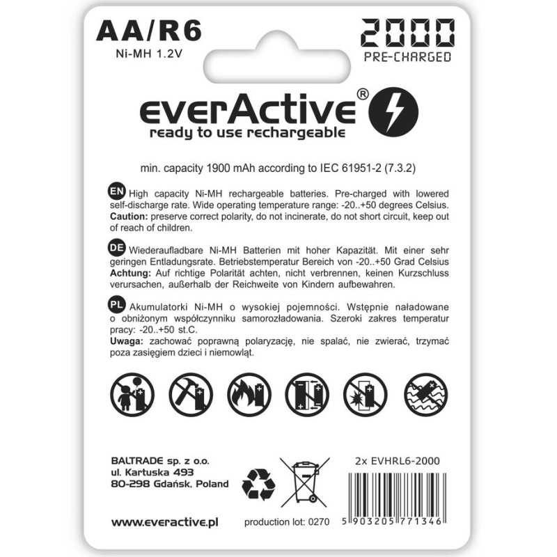 Akumulatory R6/AA 2000 mAH, blister 2 SZT. technologia Ready… | PartsPC.pl