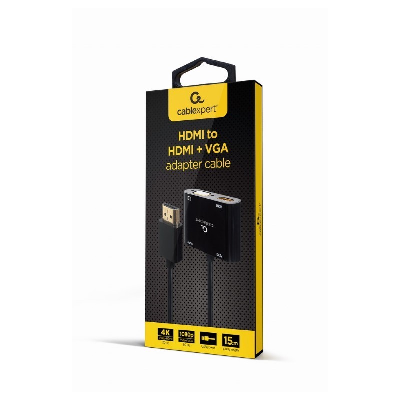 Adapter HDMI męski do HDMI żeński + VGA żeński z audio i dod… | PartsPC.pl