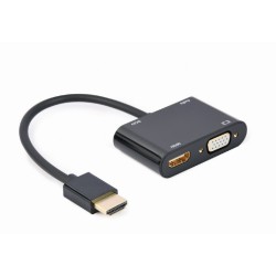 Adapter HDMI męski do HDMI żeński + VGA żeński z audio i dod… | PartsPC.pl
