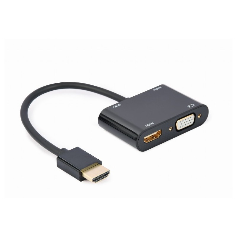 Adapter HDMI męski do HDMI żeński + VGA żeński z audio i dod… | PartsPC.pl