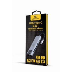 Adapter wieloportowy USB-C 5w1, PD, HDMI, USB 3.1, USB 2.0, … | PartsPC.pl