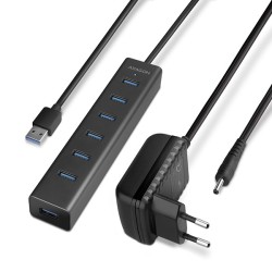 HUE-SA7BP Hub 7-portowy USB 3.2 GEN 1 aluminum charging hub,… | PartsPC.pl