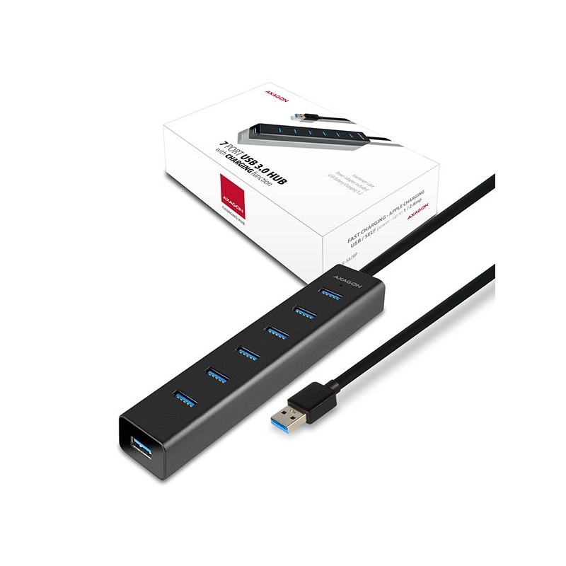 HUE-SA7BP Hub 7-portowy USB 3.2 GEN 1 aluminum charging hub,… | PartsPC.pl