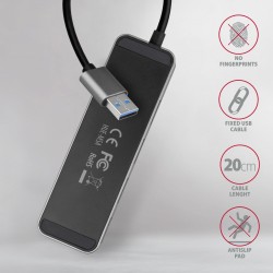 HUE-MSA Hub 4-portowy USB 3.2 Gen 1 switch, metalowy, 20cm U… | PartsPC.pl