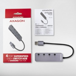 HUE-MSA Hub 4-portowy USB 3.2 Gen 1 switch, metalowy, 20cm U… | PartsPC.pl