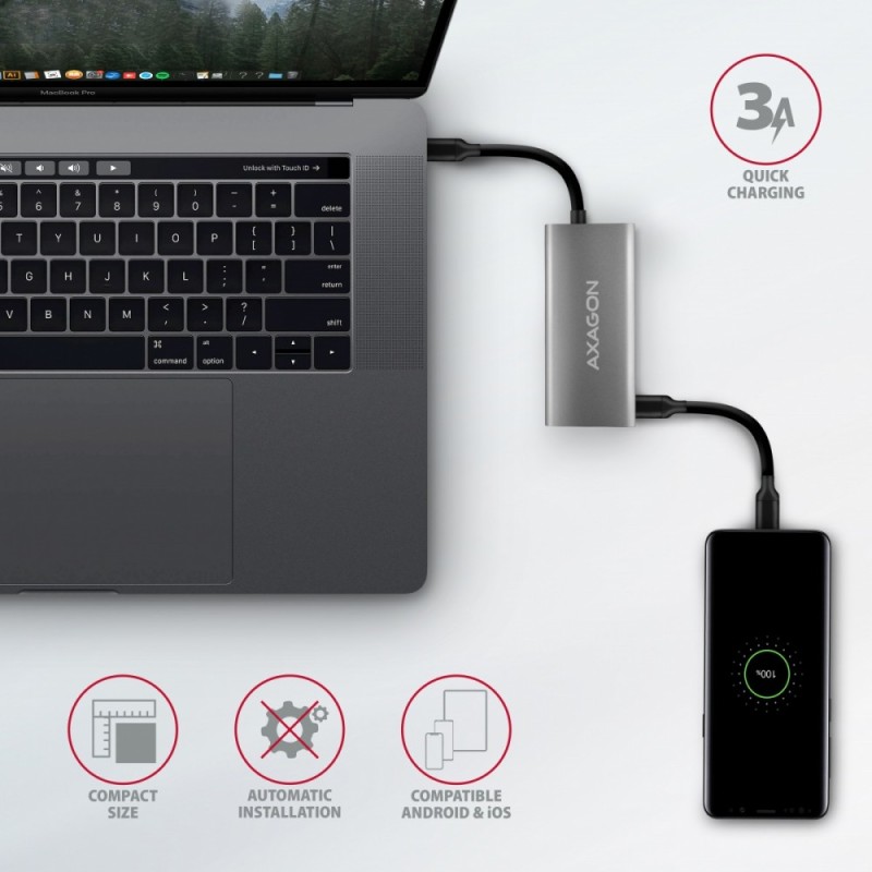 HMC-4G2 Hub USB Gen2 10Gbps, 2x USB-A + 2x USB-C, 13cm USB-C… | PartsPC.pl