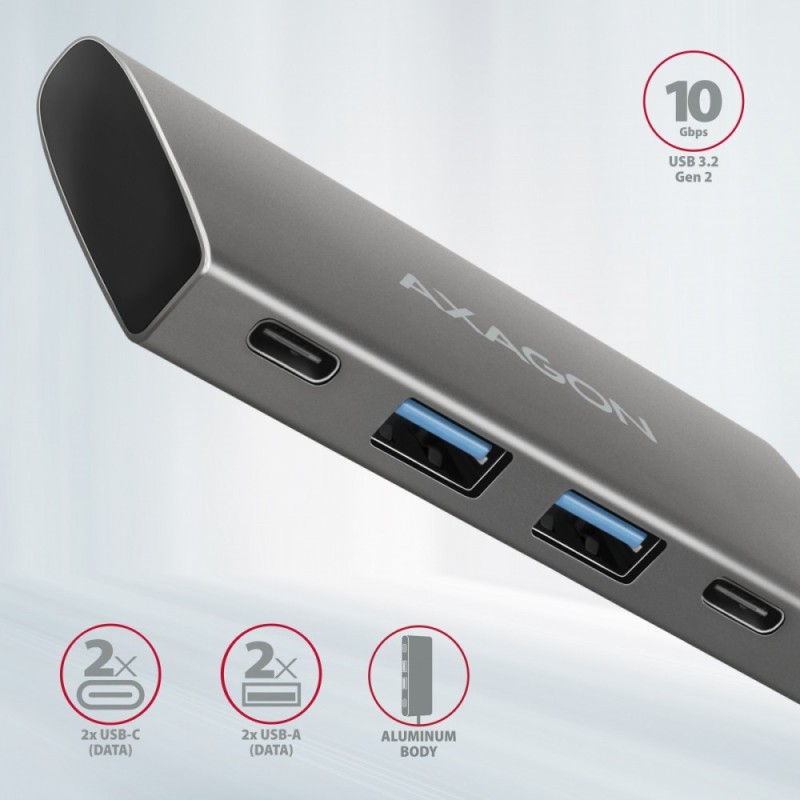 HMC-4G2 Hub USB Gen2 10Gbps, 2x USB-A + 2x USB-C, 13cm USB-C… | PartsPC.pl