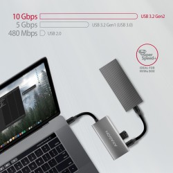 HMC-4G2 Hub USB Gen2 10Gbps, 2x USB-A + 2x USB-C, 13cm USB-C… | PartsPC.pl