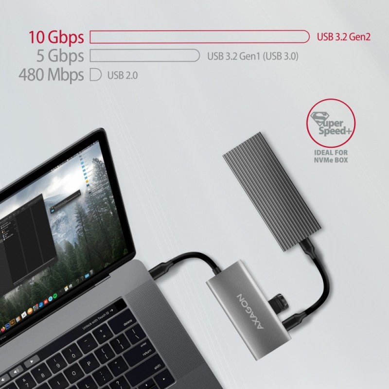 HMC-4G2 Hub USB Gen2 10Gbps, 2x USB-A + 2x USB-C, 13cm USB-C… | PartsPC.pl