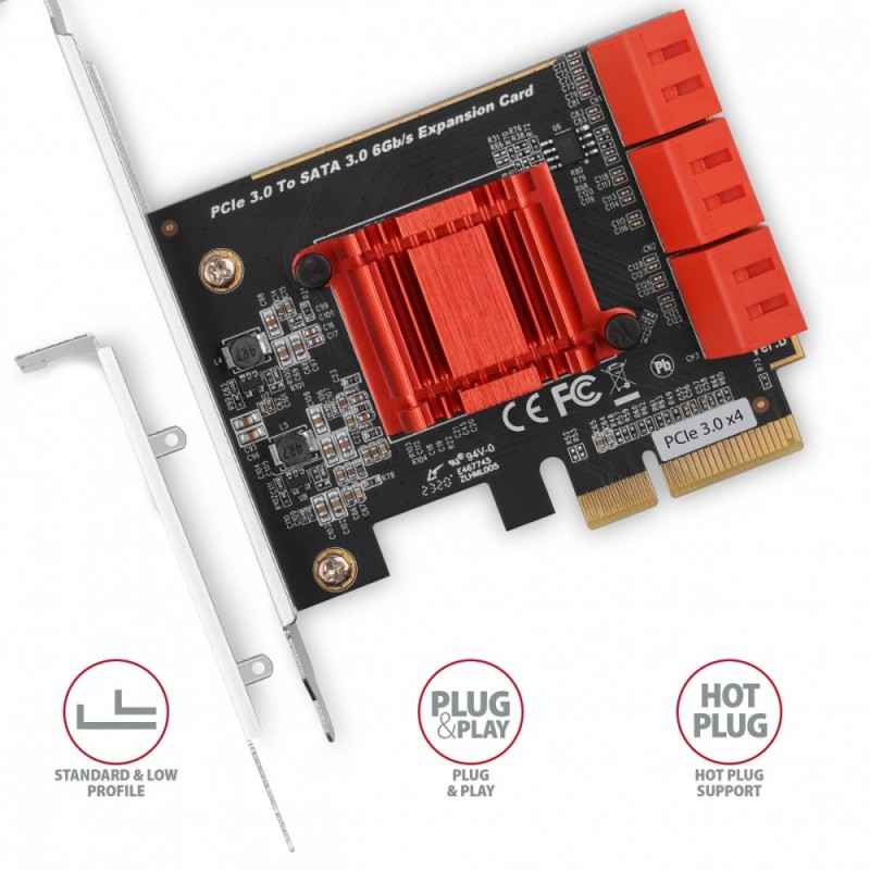 PCES-SA6 Kontroler PCIe 6x wewnętrzny port SATA 6G, ASM1166,… | PartsPC.pl