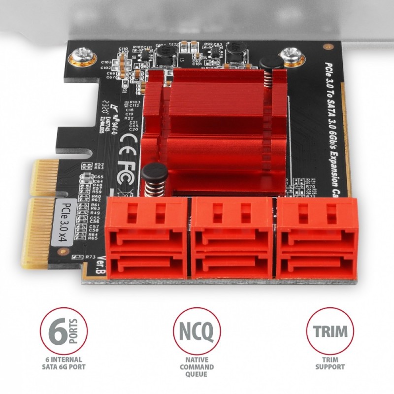 PCES-SA6 Kontroler PCIe 6x wewnętrzny port SATA 6G, ASM1166,… | PartsPC.pl
