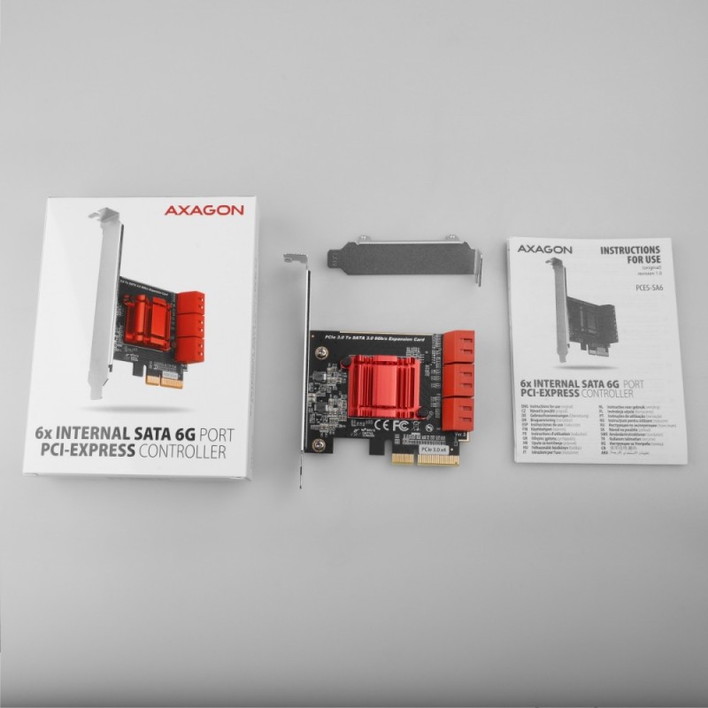 PCES-SA6 Kontroler PCIe 6x wewnętrzny port SATA 6G, ASM1166,… | PartsPC.pl