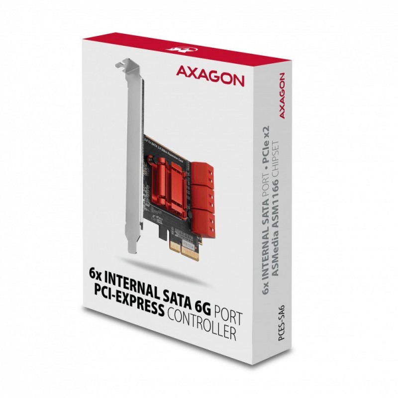 PCES-SA6 Kontroler PCIe 6x wewnętrzny port SATA 6G, ASM1166,… | PartsPC.pl