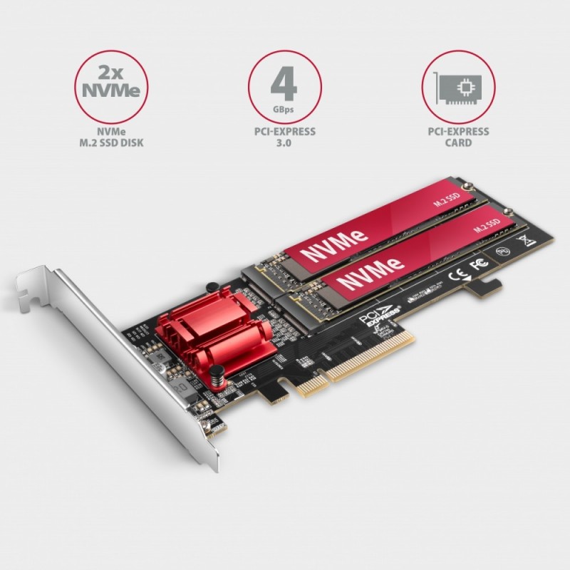PCEM2-ND Kontroler PCIe x 8, 2x slot M.2 NVMe M-key RAID wsp… | PartsPC.pl