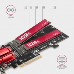 PCEM2-ND Kontroler PCIe x 8, 2x slot M.2 NVMe M-key RAID wsp… | PartsPC.pl