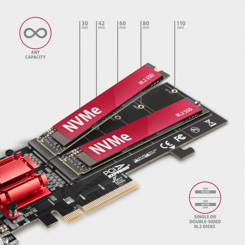 PCEM2-ND Kontroler PCIe x 8, 2x slot M.2 NVMe M-key RAID wsp… | PartsPC.pl