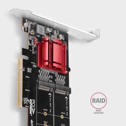 PCEM2-ND Kontroler PCIe x 8, 2x slot M.2 NVMe M-key RAID wsp… | PartsPC.pl