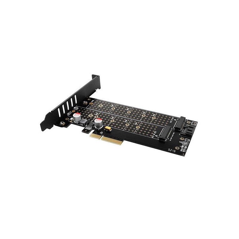 PCEM2-DC Adapter wewnętrzny PCIe x4, 1x M.2 NVMe M-key + 1x … | PartsPC.pl