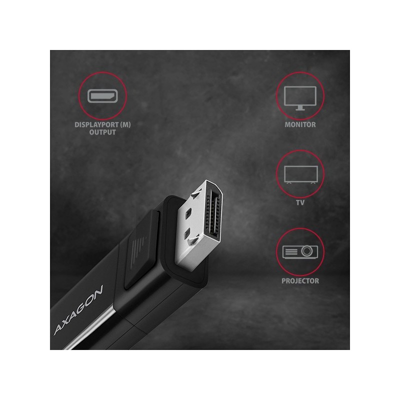 RVC-DPC Konwerter/kabel USB-C -> DisplayPort 1,8m, 4K/60HZ | PartsPC.pl