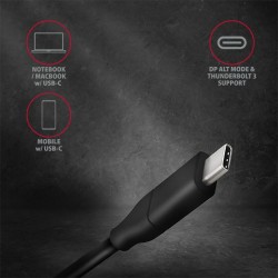 RVC-DPC Konwerter/kabel USB-C -> DisplayPort 1,8m, 4K/60HZ | PartsPC.pl