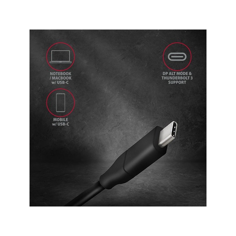 RVC-DPC Konwerter/kabel USB-C -> DisplayPort 1,8m, 4K/60HZ | PartsPC.pl